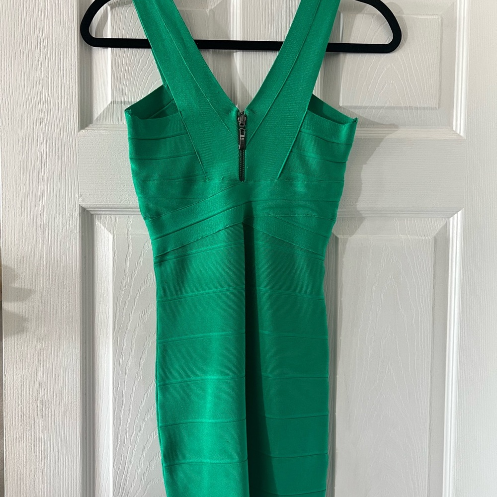 bebe Vibrant Green Bandage Mini Dress - Picture 3 of 3